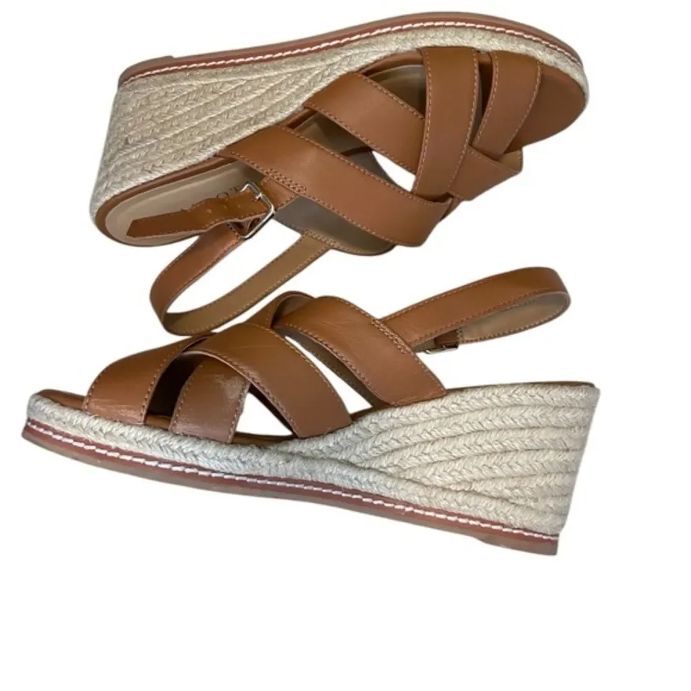 Talbots Saylor Nap Hannah Tan Crisscross Espadrille Sandals Size 9